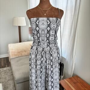 BRAND NEW Dress Up Boutique Snake Print Strapless Jumpsuit Size Small NWT